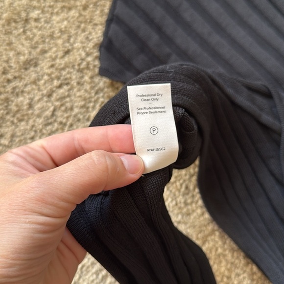 Cinq A Sept Black Titania Ribbed Wrap Front Sweater V Neck Top - Picture 7 of 8